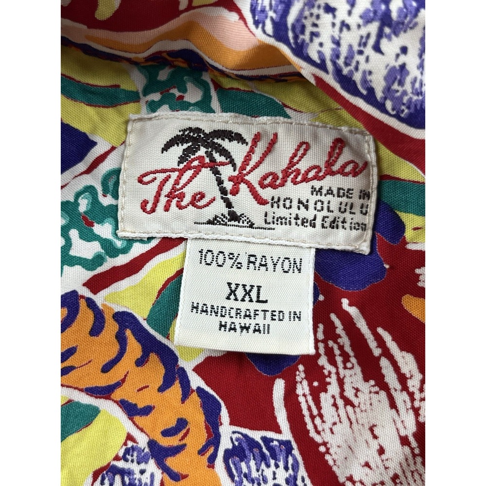 Kahala Hawaii Button Up Shirt Mens Size 2XL Aloha Floral Red Short Sleeve - Picture 2 of 12
